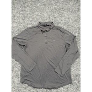 Travis Mathew Polo Shirt Mens XL Gray Long Sleeve Cotton Blend Golf Performance